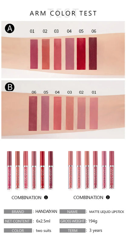 💄 PALETA DE 6 COLORES MATE – LABIOS SEXY Y DURADEROS 💄