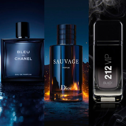 🌟 SAUVAGE, BLEU DE CHANEL Y 212 VIP BLACK – 100 ML CADA UNO 🌟